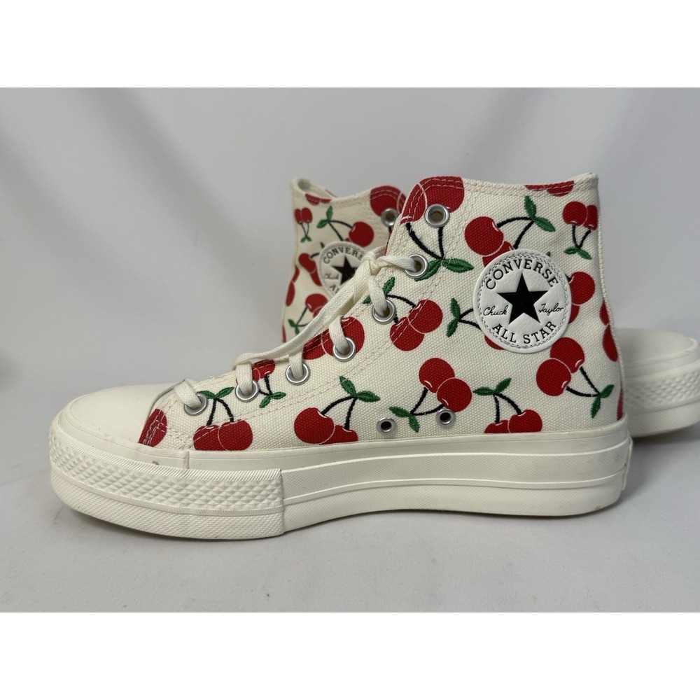 Converse Women's Sz 9 Chuck Taylor All Star Lift High Top Sneaker Shoes Cherries - Picture 8 of 12